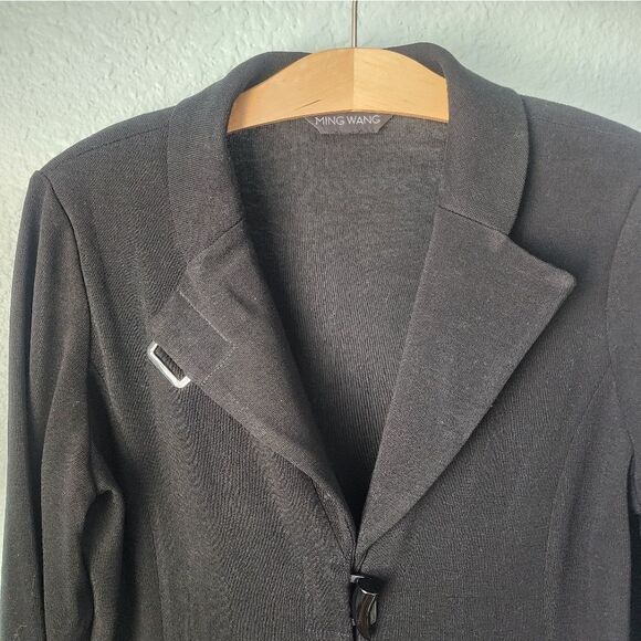 Ming Wang horn hook shoulder pads blazer cardigan - Picture 3 of 16